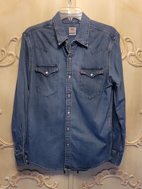 Levi's Men's Blue Denim Western Shirt